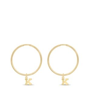 GOLD FILLED / STERLING SILVER HOOP LETTER INITIAL EARRING
